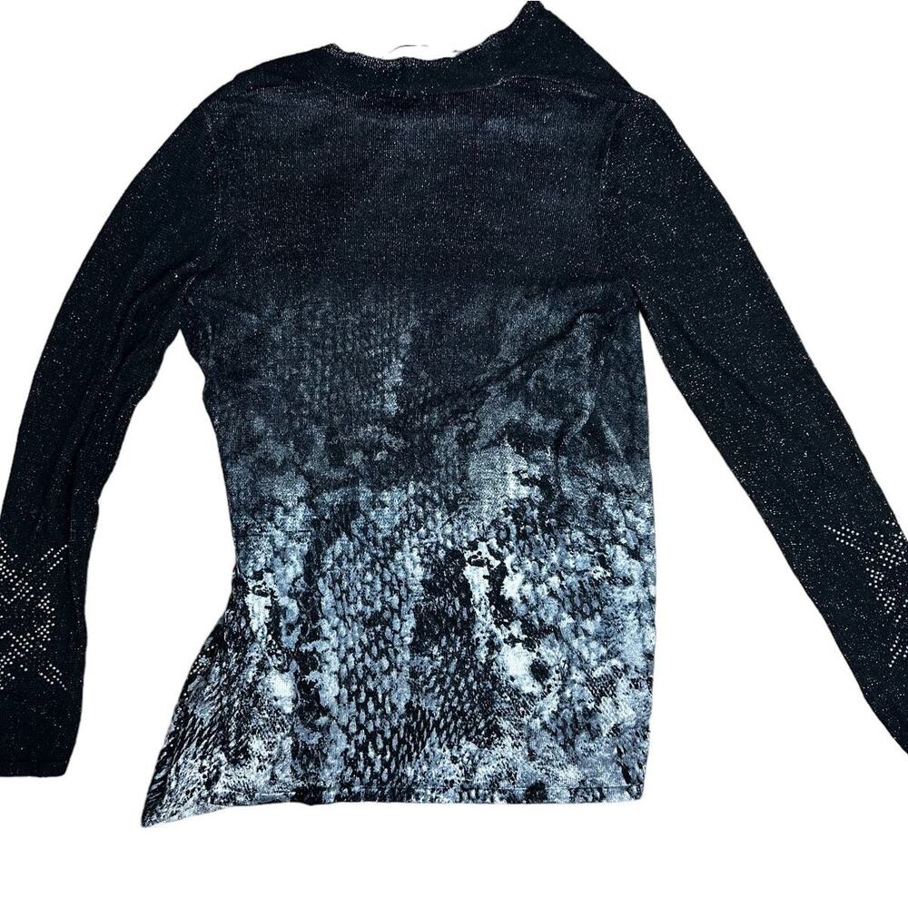 Desigual Baku Sweater Black & White Silver Assymetrical Zip Size Large - Picture 7 of 13
